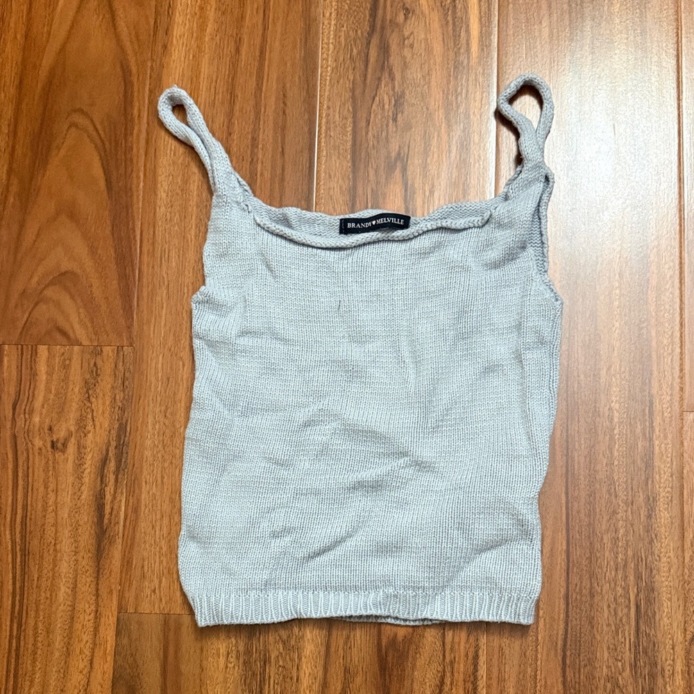 Brandy Melville Light Gray Knit Tank Top